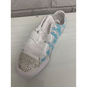 Converse Unisex Faux Pearl & Rhinestone Custom Sneakers Size M 6 / W 8